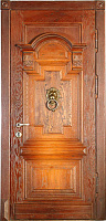 Входная дверь из массива дуба для загородного дома с шумоизоляционной основой ВМД 003
