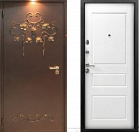 Дверь с порошковым покрытием и ковкой + МДФ ПВХ с шумозащитой ВПКД 013