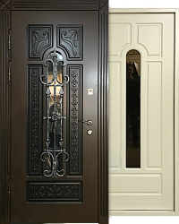 Входная дверь ВФД МДФ с резьбой с шумоизоляцией