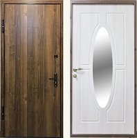 Входная дверь ламинированная с МДФ ПВХ, шумоизоляцией и зеркалом в квартиру ВЛД 003