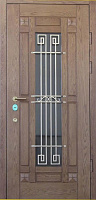 Дверь входная со стеклопакетом и ковкой в дом ВФСКД 018