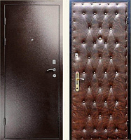 Металлическая дверь с порошковым покрытием и винилискожей в квартиру ВПД 001