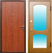 Ламинированная входная дверь МДФ ПВХ + Зеркало с шумоизоляцией ВЛД 016