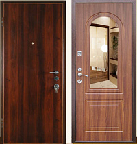 Ламинированная входная дверь МДФ шпон + Зеркало с шумоизоляцией ВЛД 012