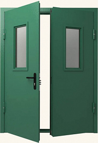 Входная дверь двупольная остекленная EI60 с шумоизоляцией